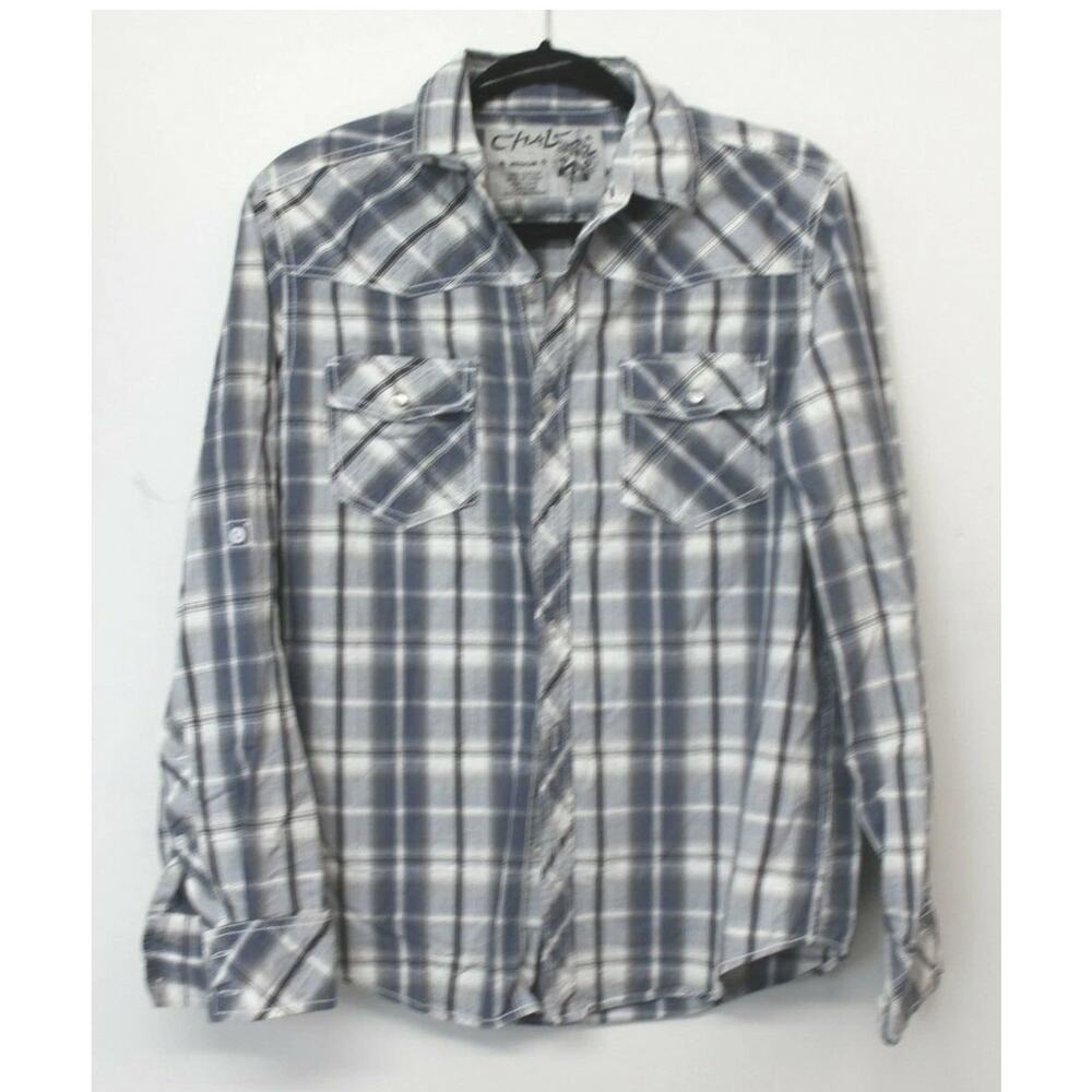 Chalc Long Sleeve Button Down Shirts Men's Size S Plaid